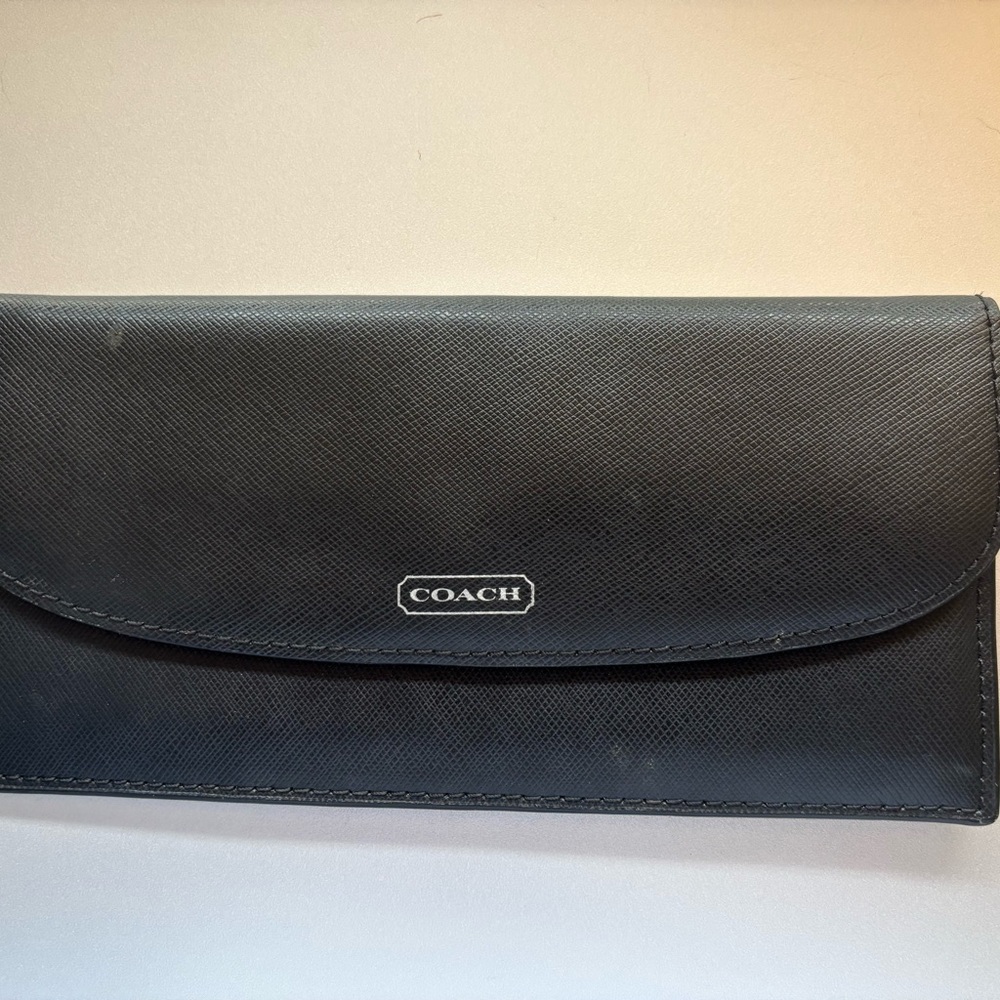 Coach Black Saffiano Leather Continental Wallet
